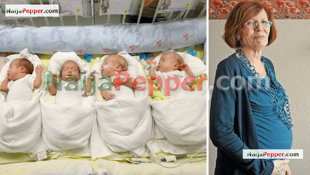Grandma 65 defies the odds and gives birth to quadruplets (photos) - NaijaPepper