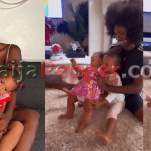 Mixed reactions when Korra Obidi posted a video of herself stretching her daughters' legs, with others saying, "You will soon break their legs" (video) - NaijaPepper