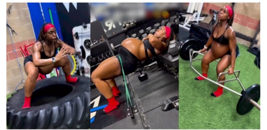 Nine-month pregnant woman with twins causes a stir with intense gym routine